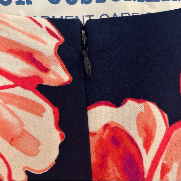 Eliza J Size 20w Navy & Pink Floral Shift Dress w/ Bell Sleeves - Picture 6 of 6